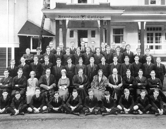 The Brentwood full-school photo of 1924; Mr. Hope is seated at centre